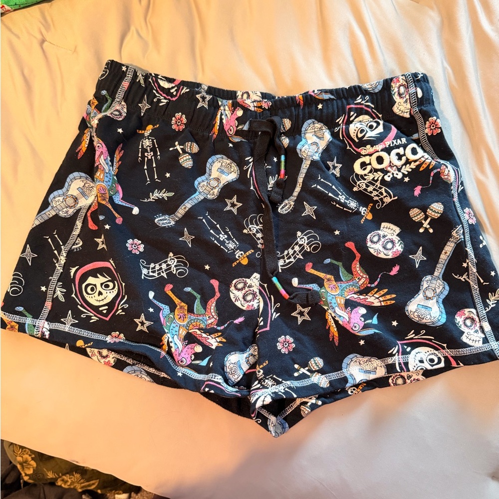 Disney Coco Black Graphic Athletic Lounge Shorts